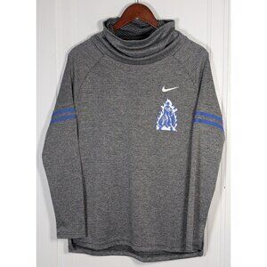 Nike Duke Blue Devils Pullover Funnel Neck Retro Logo Sweatshirt Sz Medium Gray